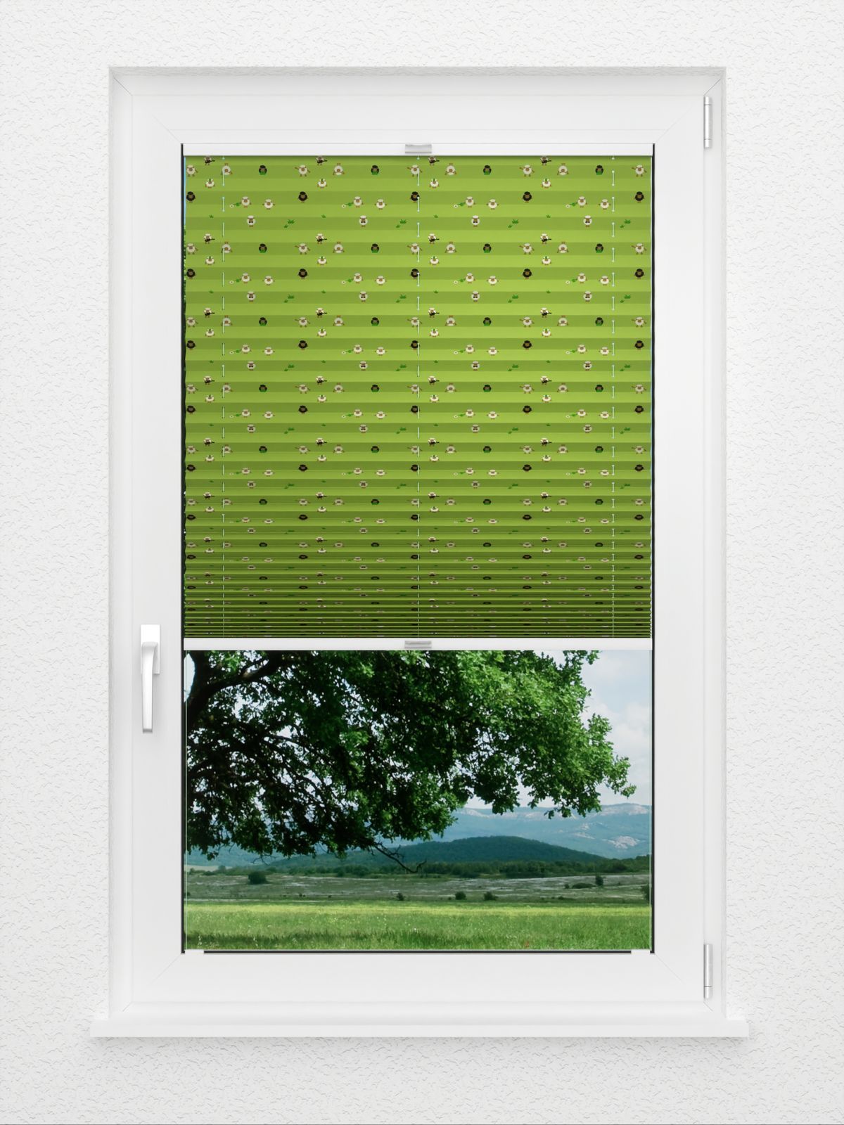 Detailansicht plissé Schaap groen Nacht 4406.1714